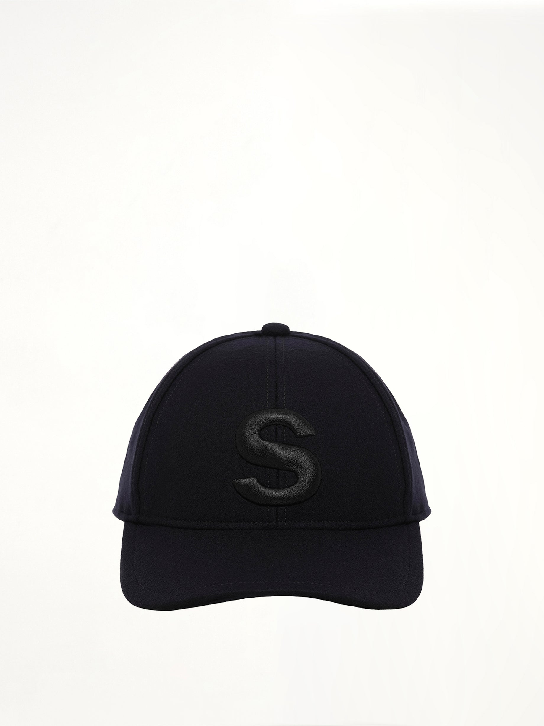S Cap Wool Melton in Navy