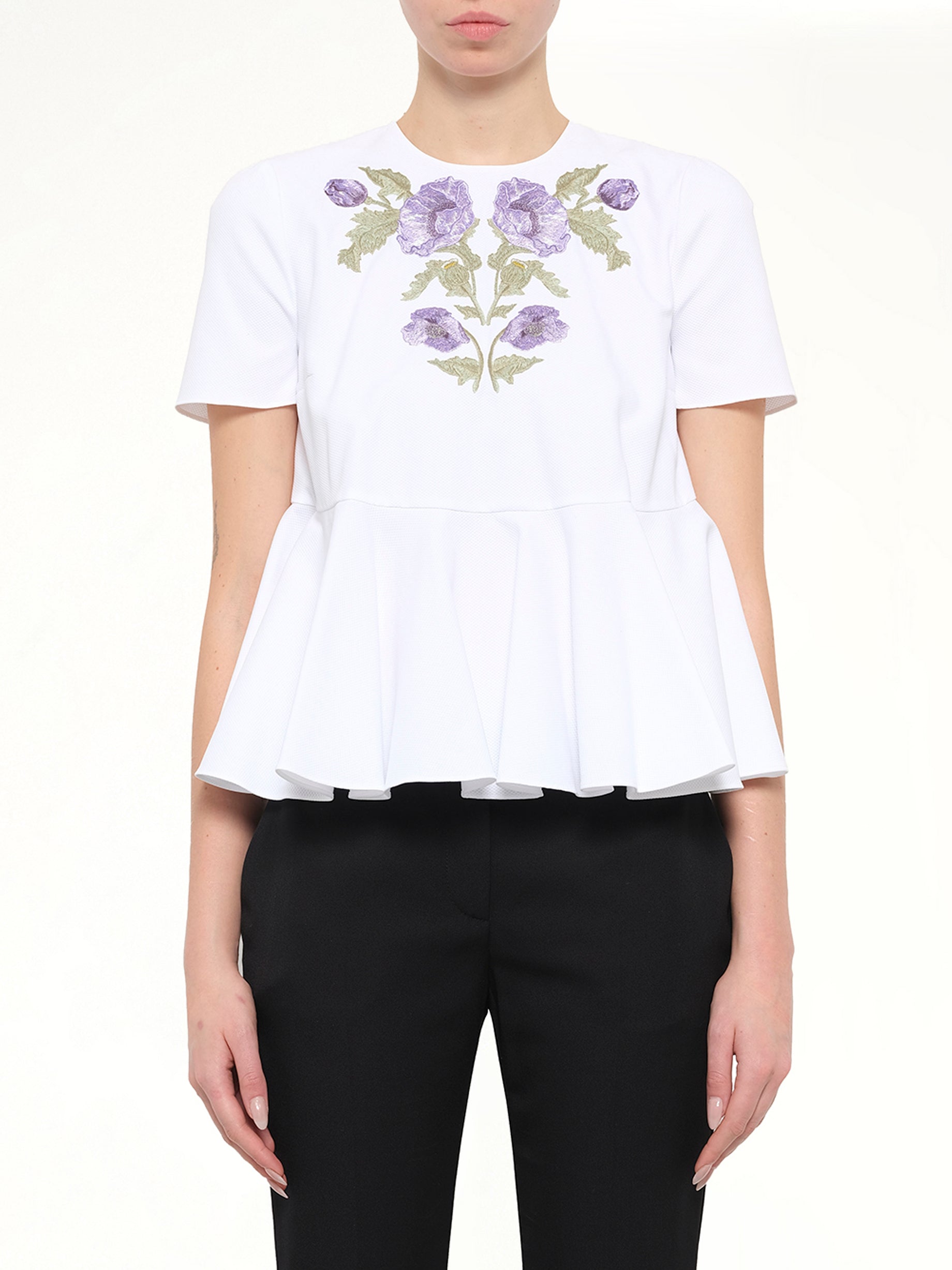 Alexander McQueen Cotton Piquet Top in White