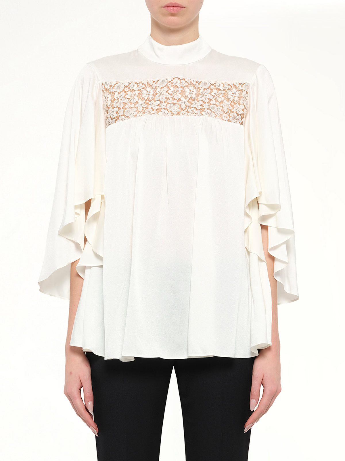 Alexander McQueen Fluid Satin Top in White