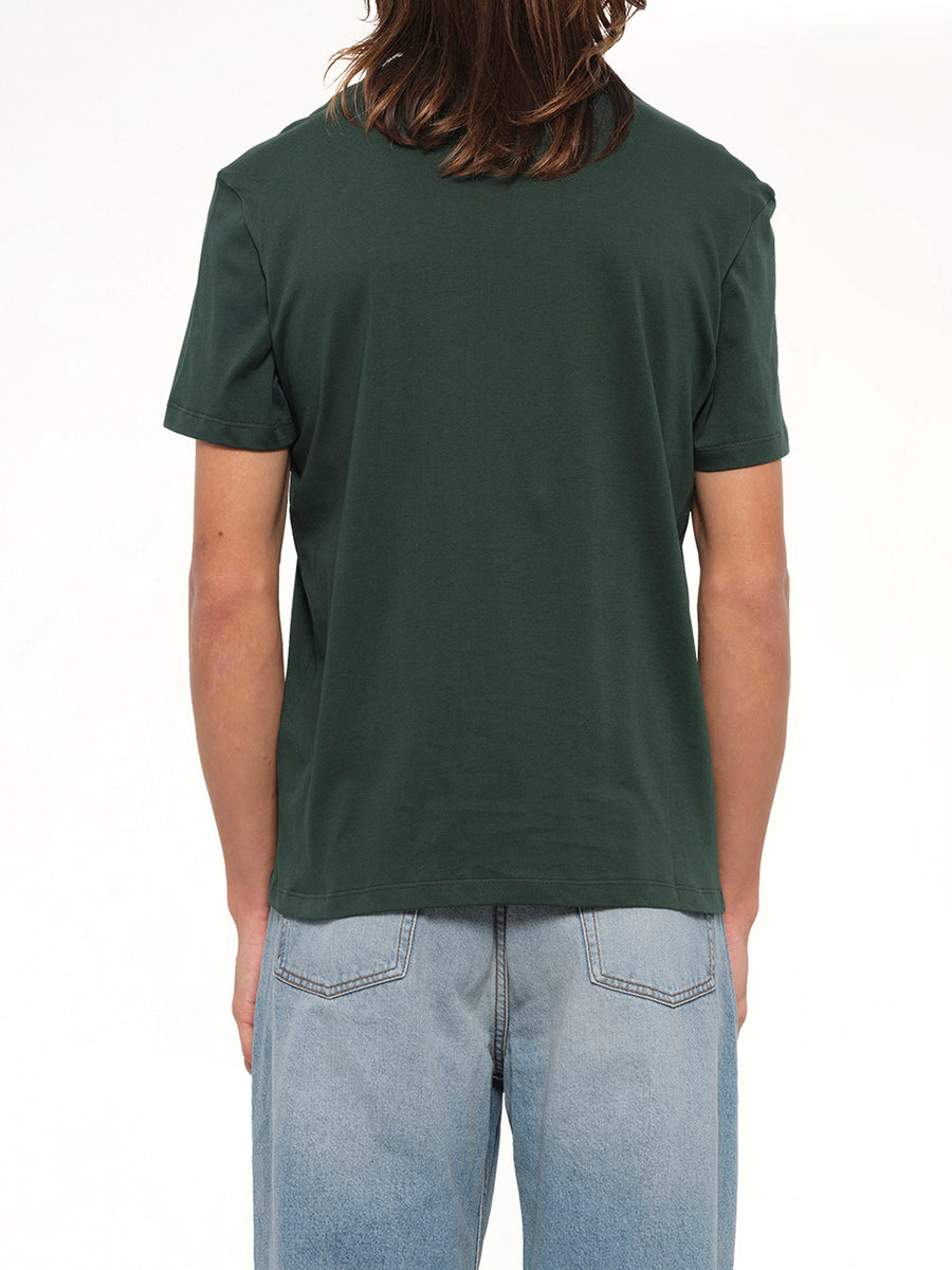 Contrasted Ami De Coeur T-Shirt in Bottle Green