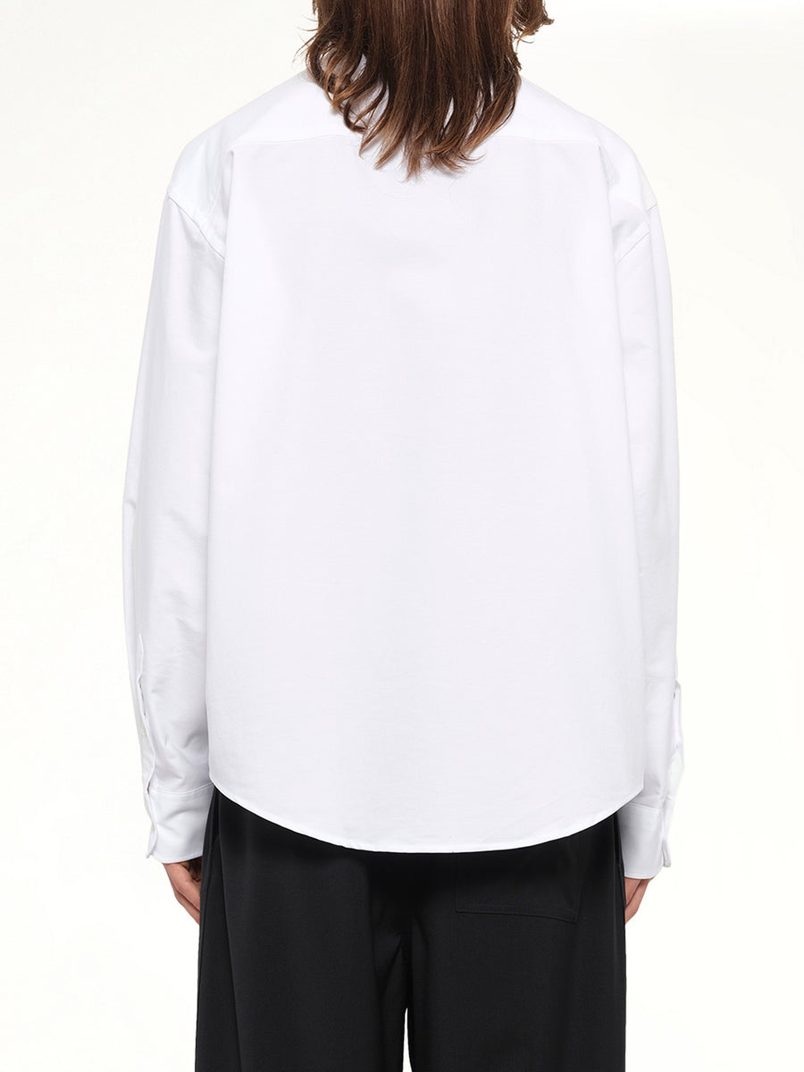 Embroidered Ami De Coeur Boxy Fit Shirt in White