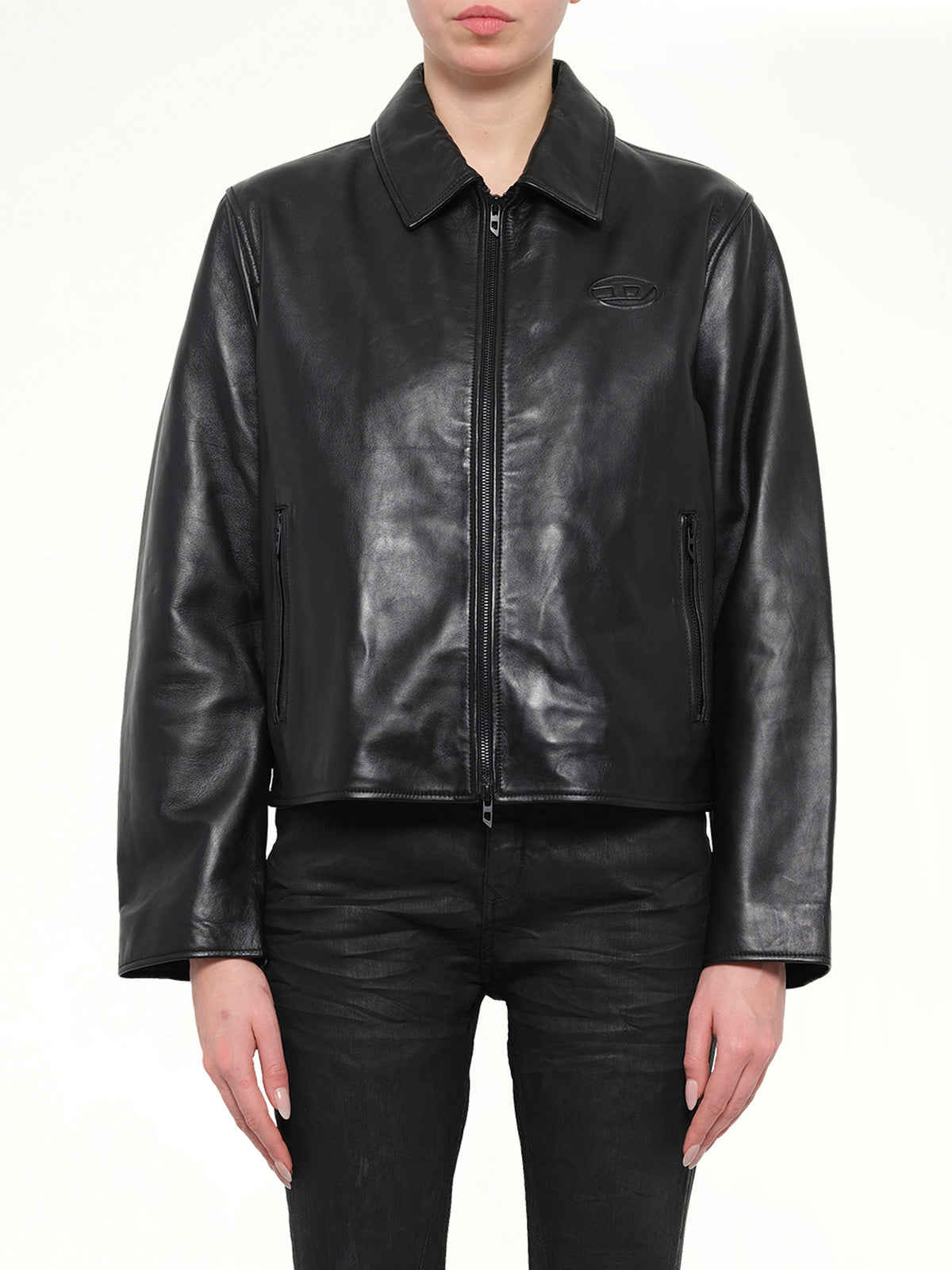 L-AMAR-FEM-S2 Leather Jacket in Black