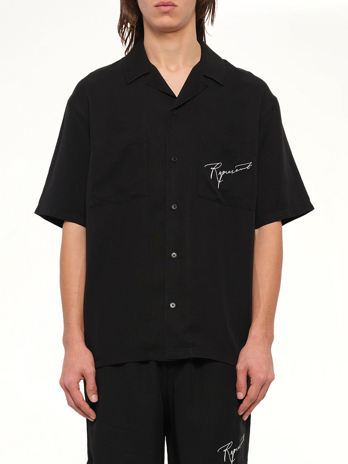 Love And Kisses Resort Shirt in Jet Black