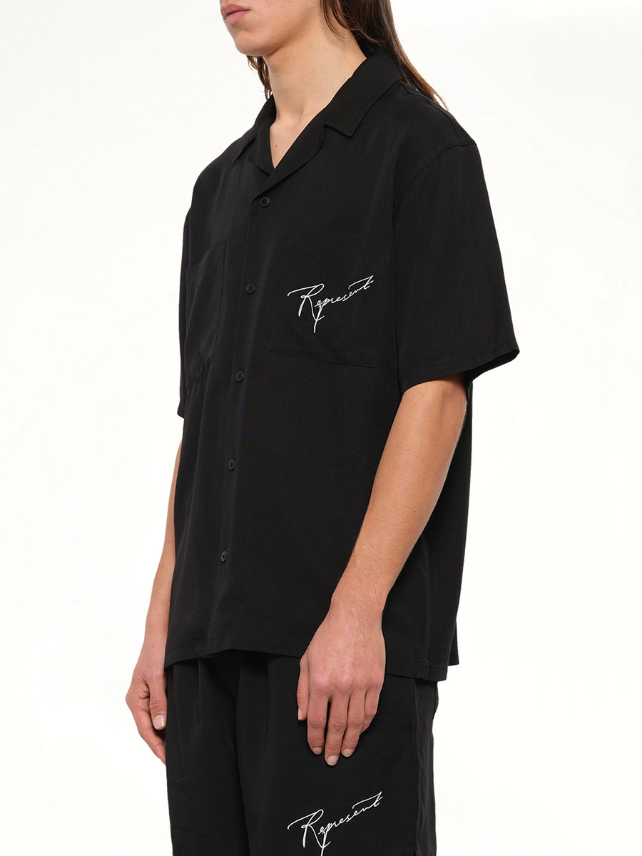 Love And Kisses Resort Shirt in Jet Black