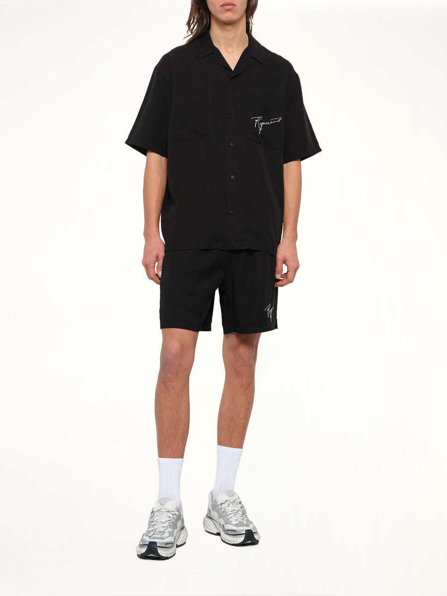 Love And Kisses Resort Shirt in Jet Black