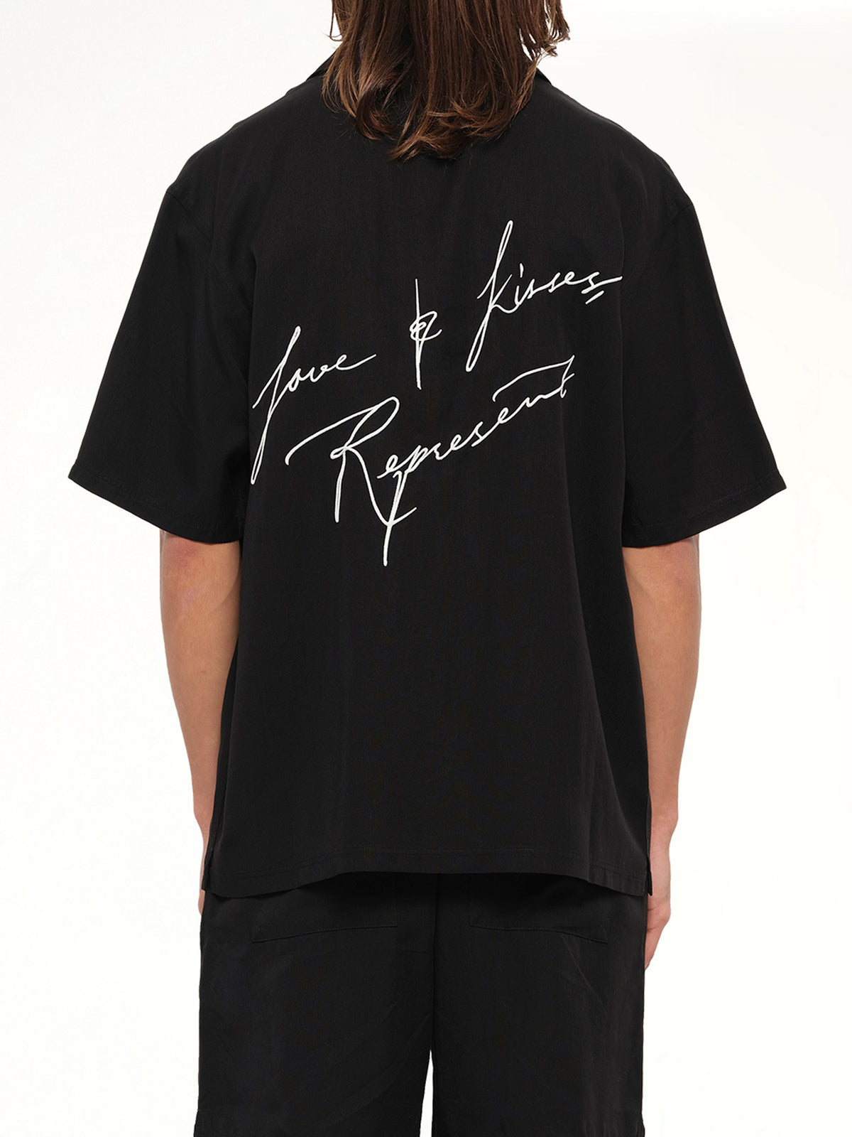 Love And Kisses Resort Shirt in Jet Black