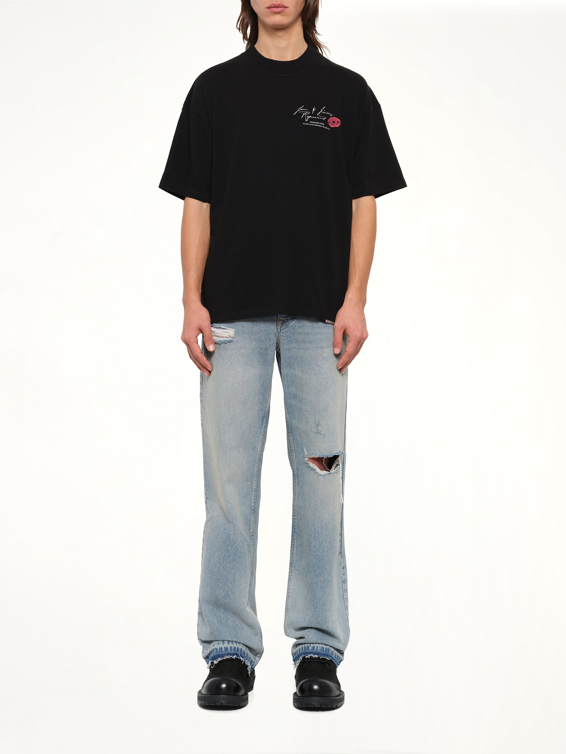 Love And Kisses T-Shirt in Jet Black