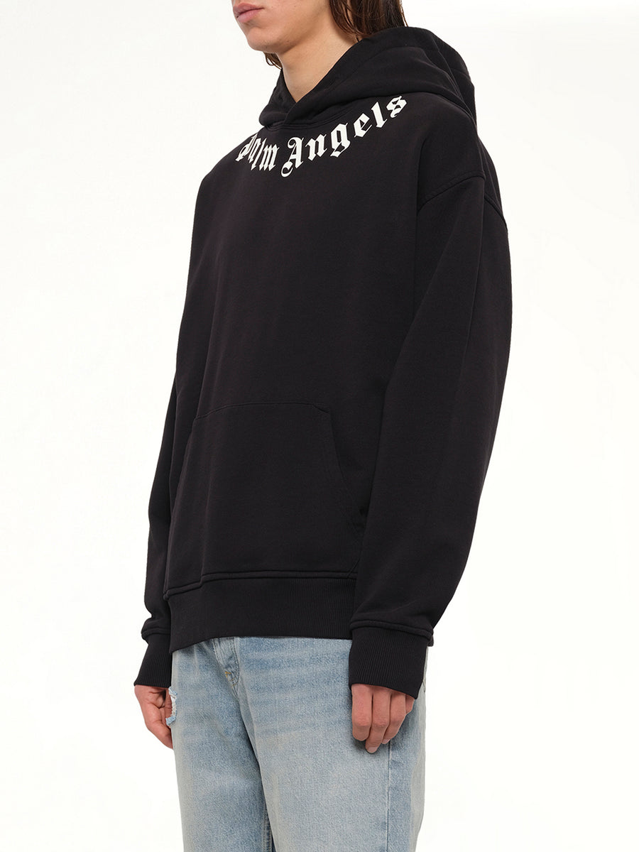 Neck Logo Regular Hoodie in Black/Off White