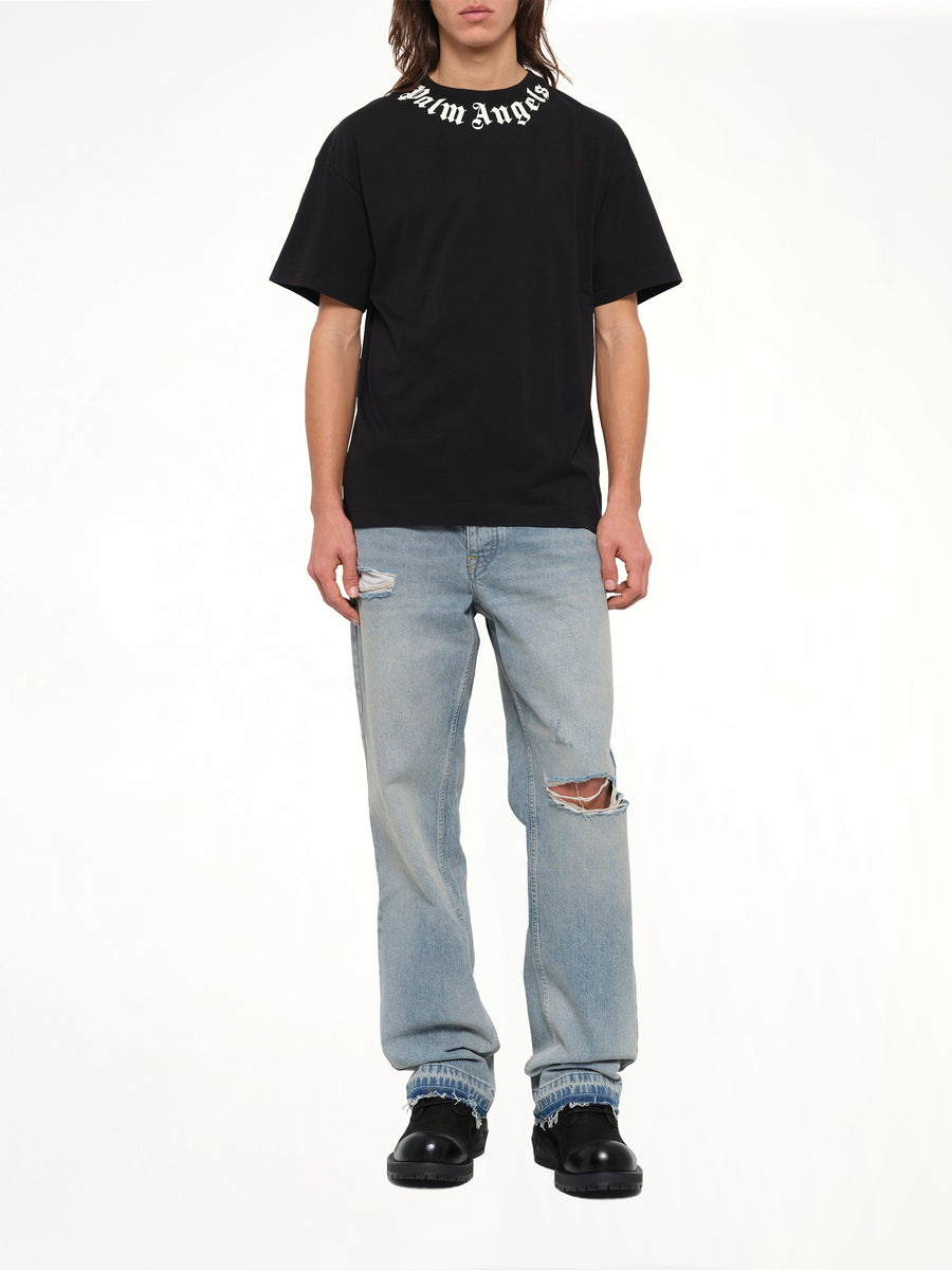 Neck Logo Regular T-Shirt in Black/Off White