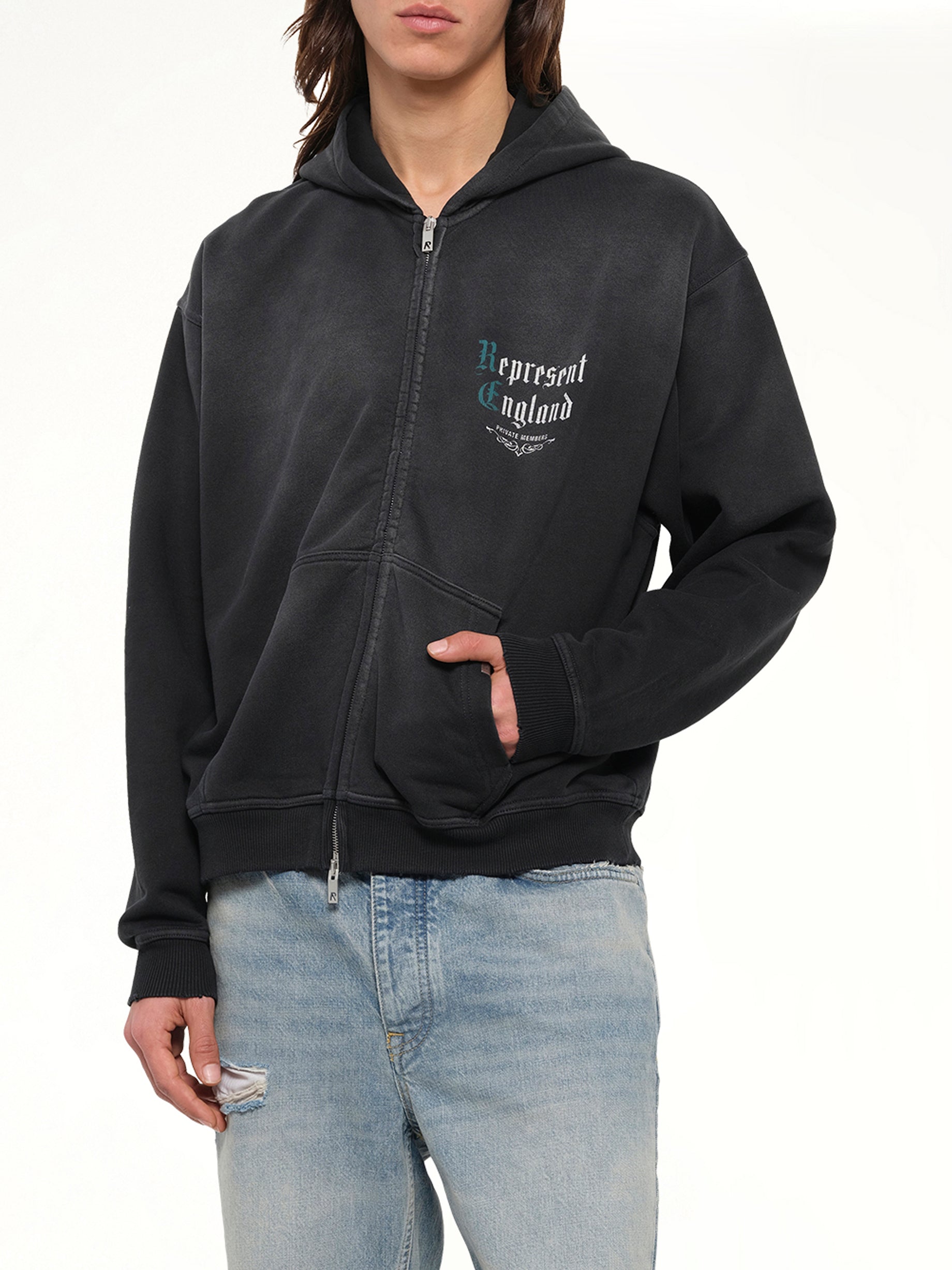Private Members Hoodie in Stained Black