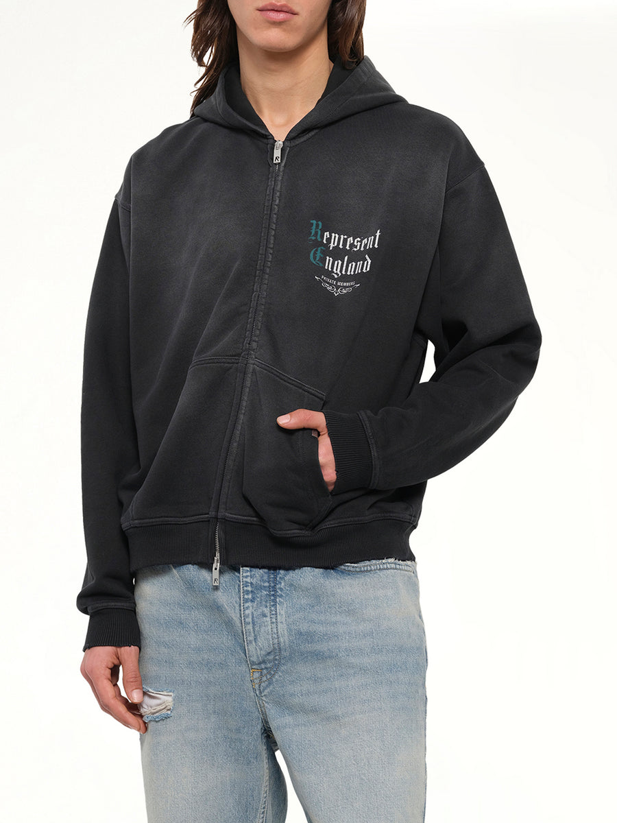 Private Members Hoodie in Stained Black