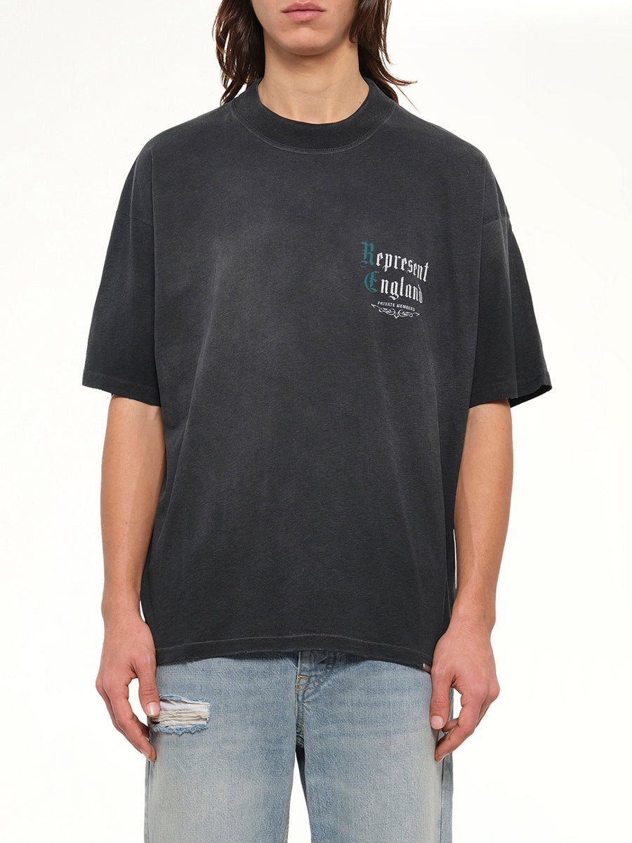 Private Members T-Shirt in Stained Black