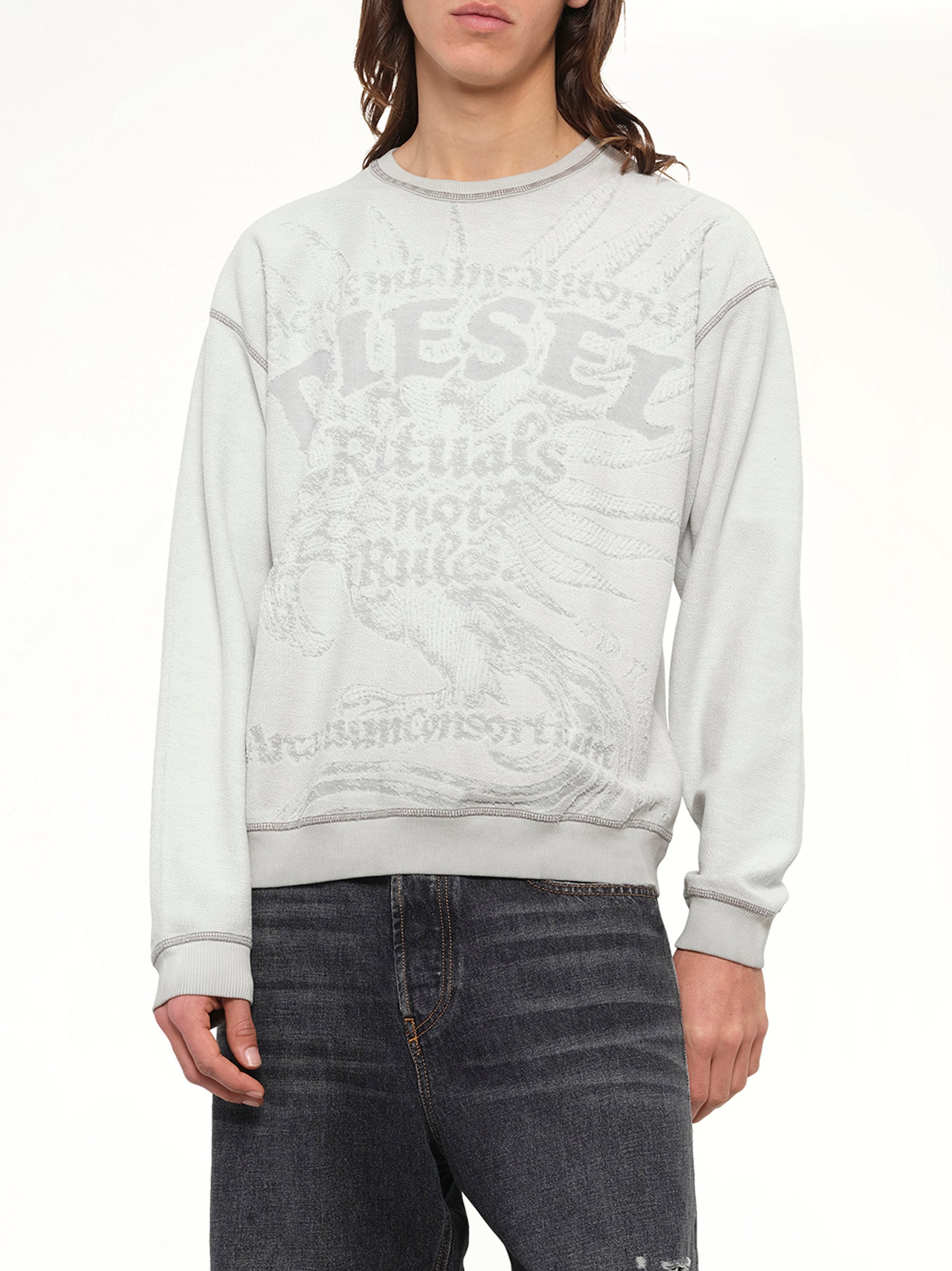 S-ARON-RAW Sweatshirt in White