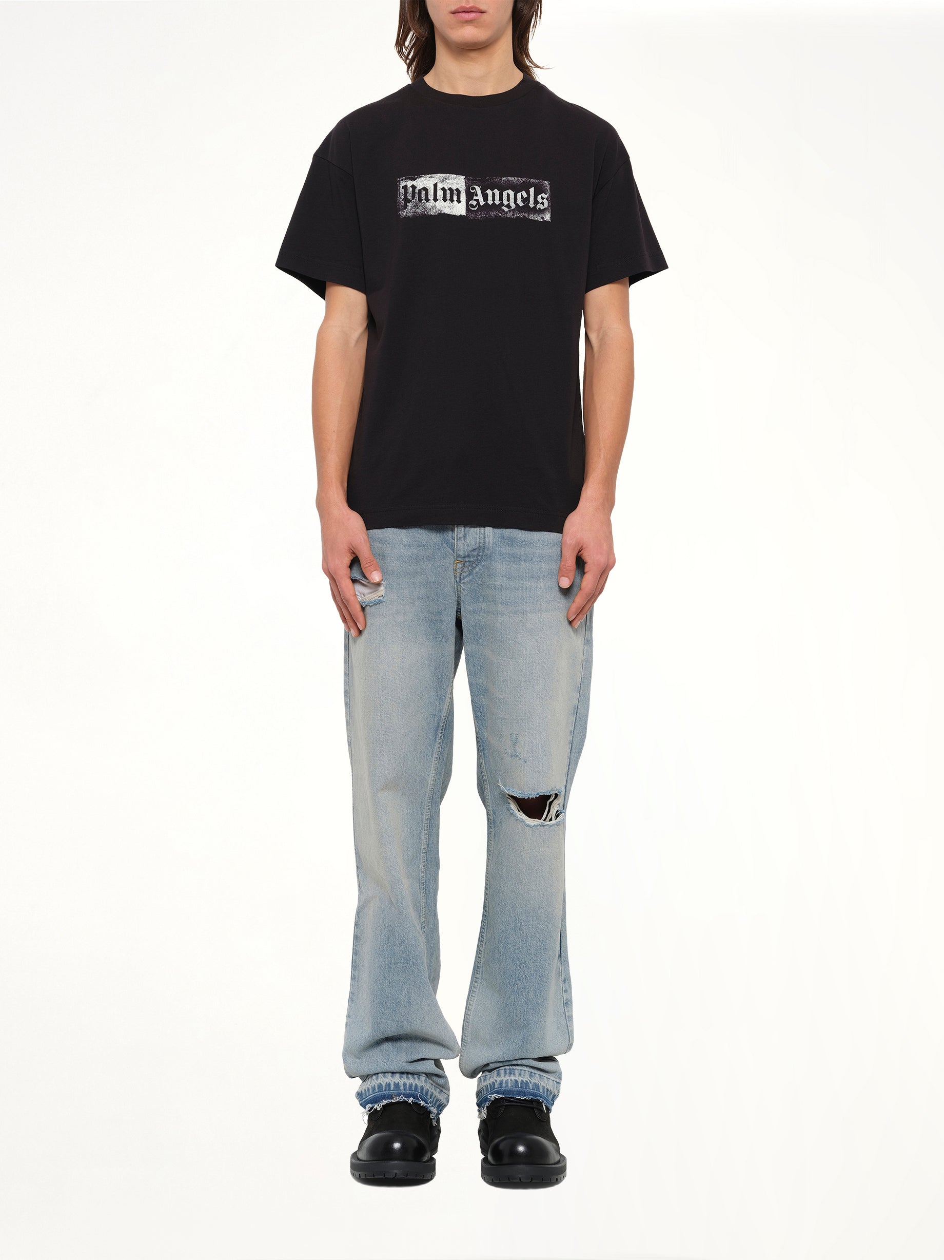 Stamp Logo Regular T-Shirt in Black/Off White