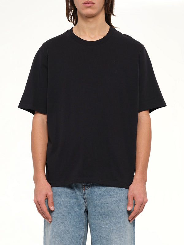 Tonal Embossed Big Ami De Coeur T-Shirt in Black