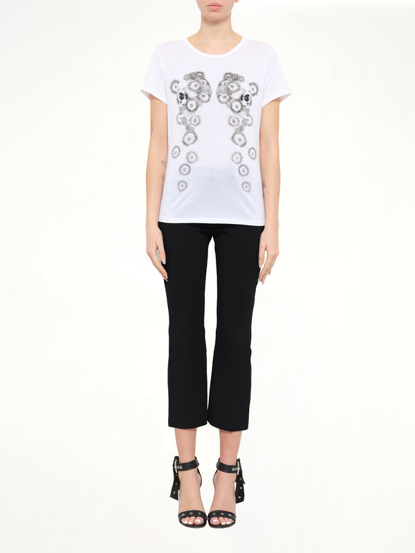 Alexander McQueen Pom Skull T-Shirt in White