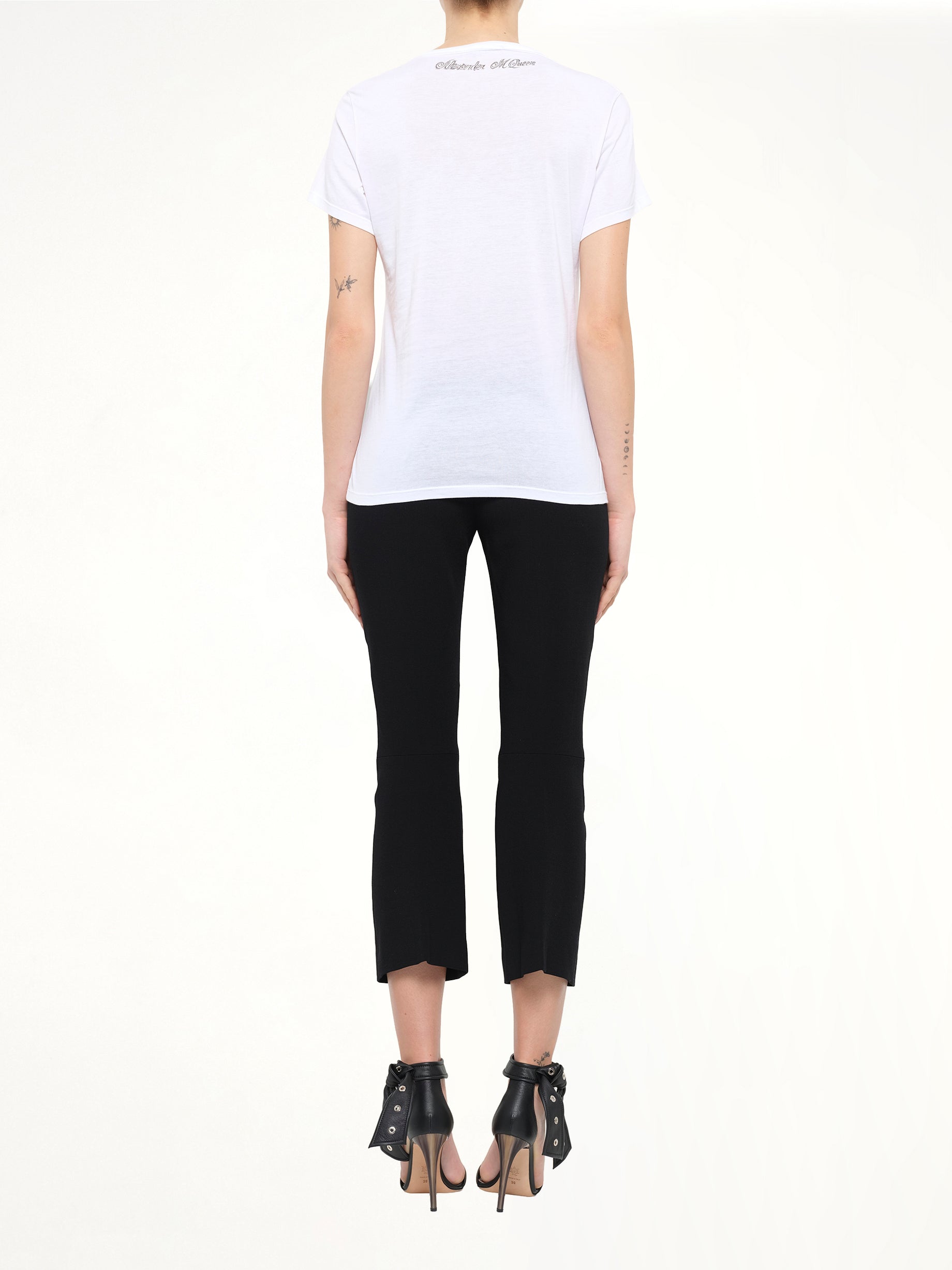Alexander McQueen Pom Skull T-Shirt in White