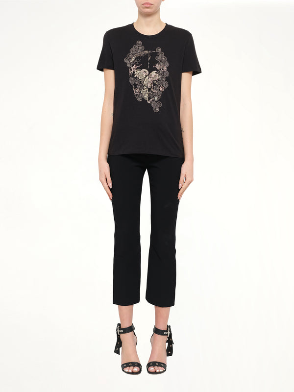 Alexander McQueen Jewelled Skull Tees in Black