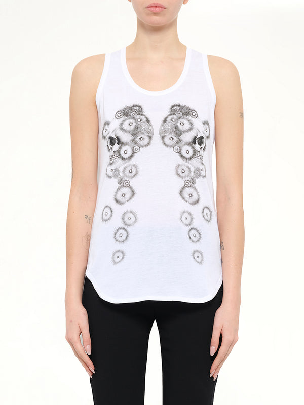 Alexander McQueen Pom Skull T-Shirt in White