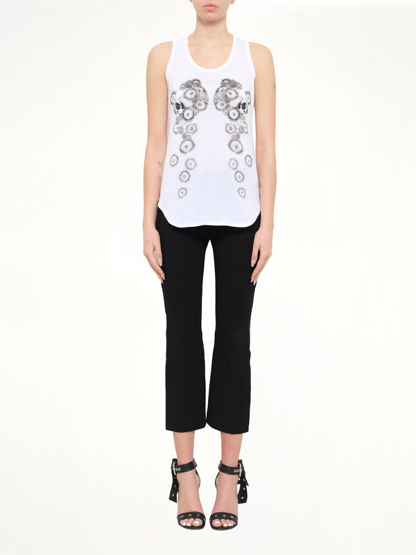 Alexander McQueen Pom Skull T-Shirt in White