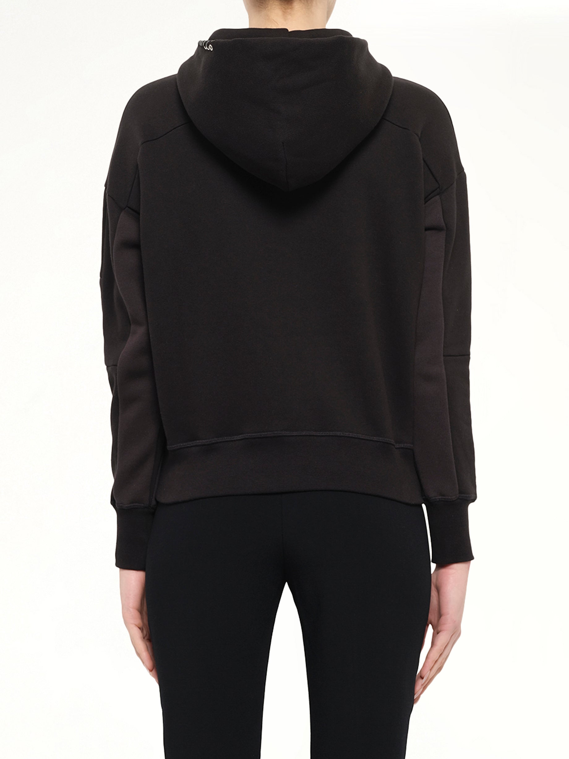 Bird Embroidered Hoodie in Black
