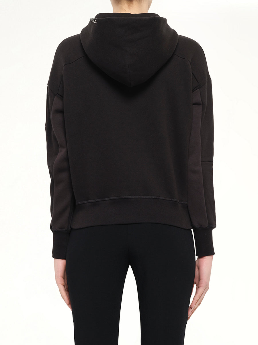 Bird Embroidered Hoodie in Black