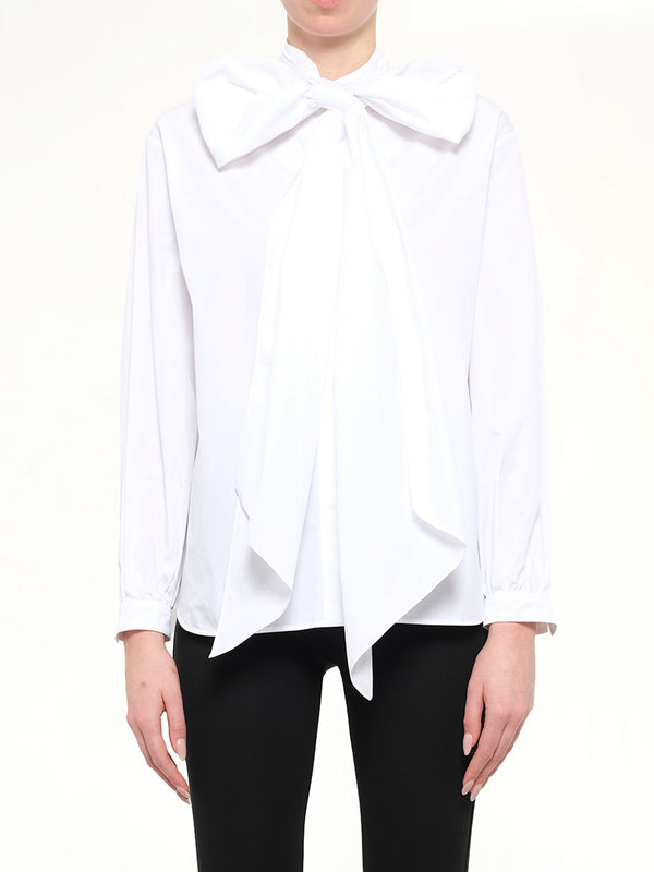 Pussy-Bow Shirt in White