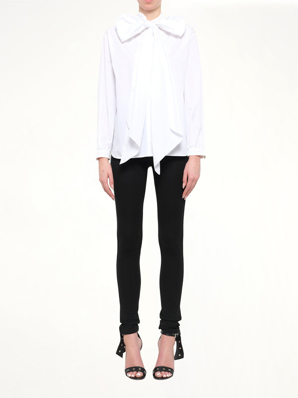 Pussy-Bow Shirt in White