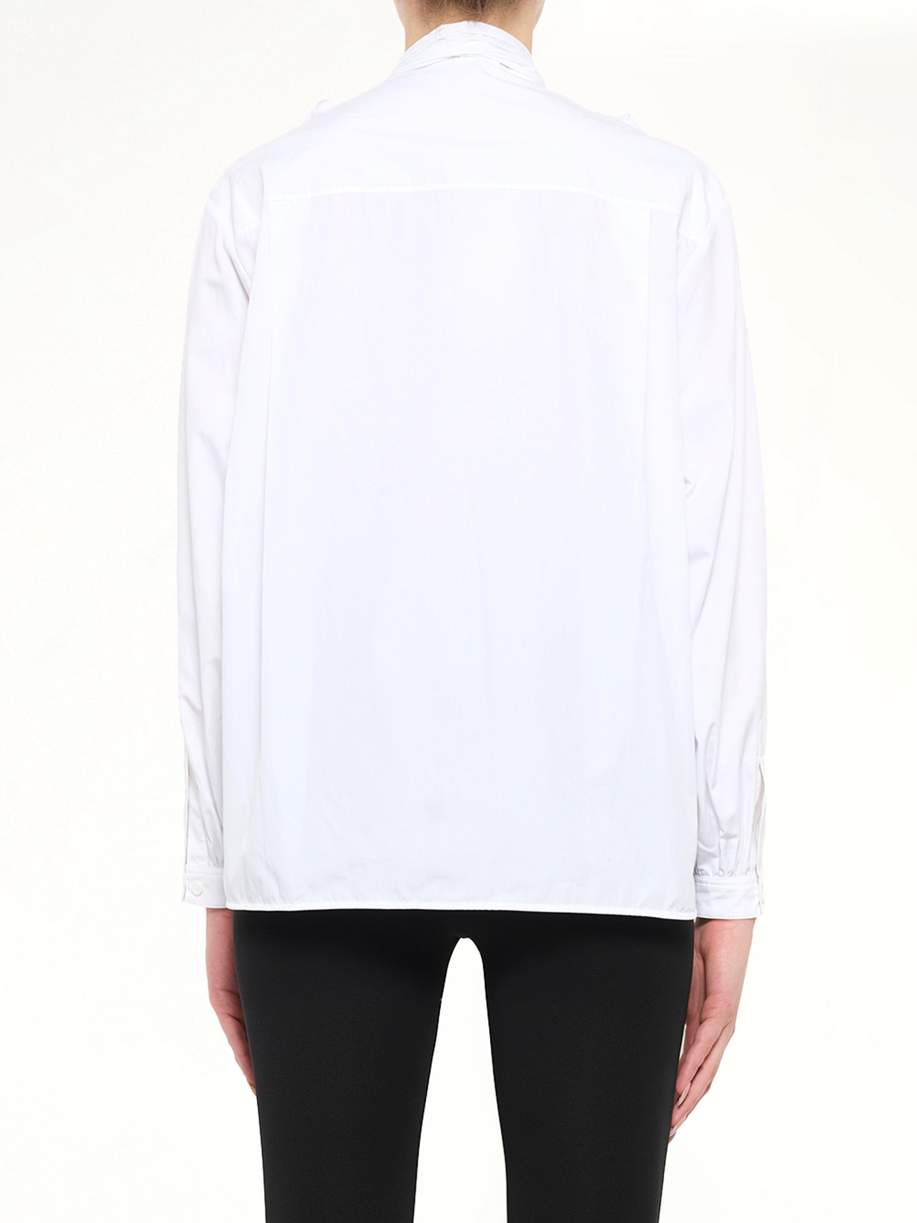 Pussy-Bow Shirt in White