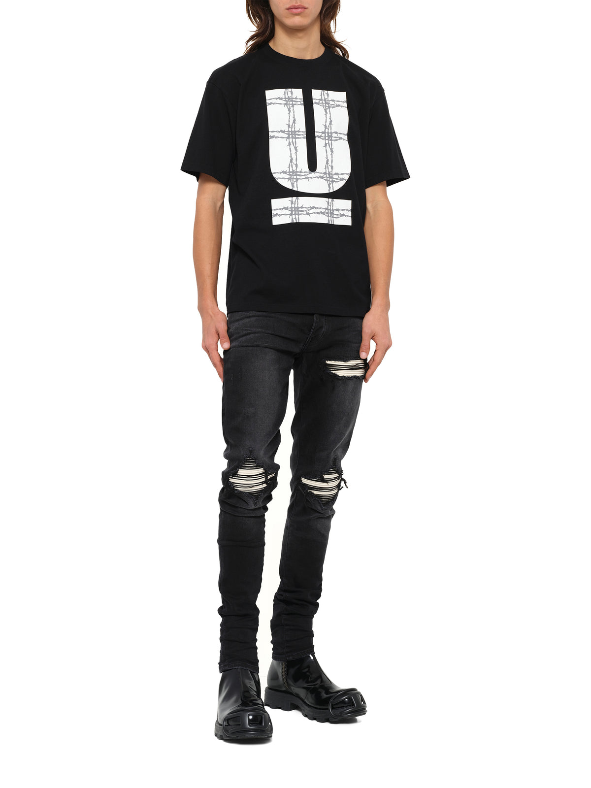 Barbed U T-Shirt in Black