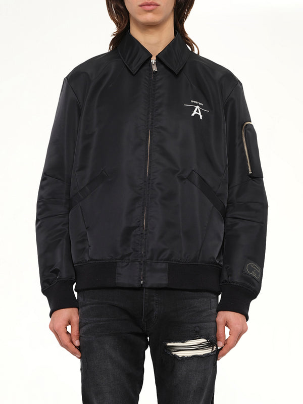 Ghost Boy Bomber Jacket in Black