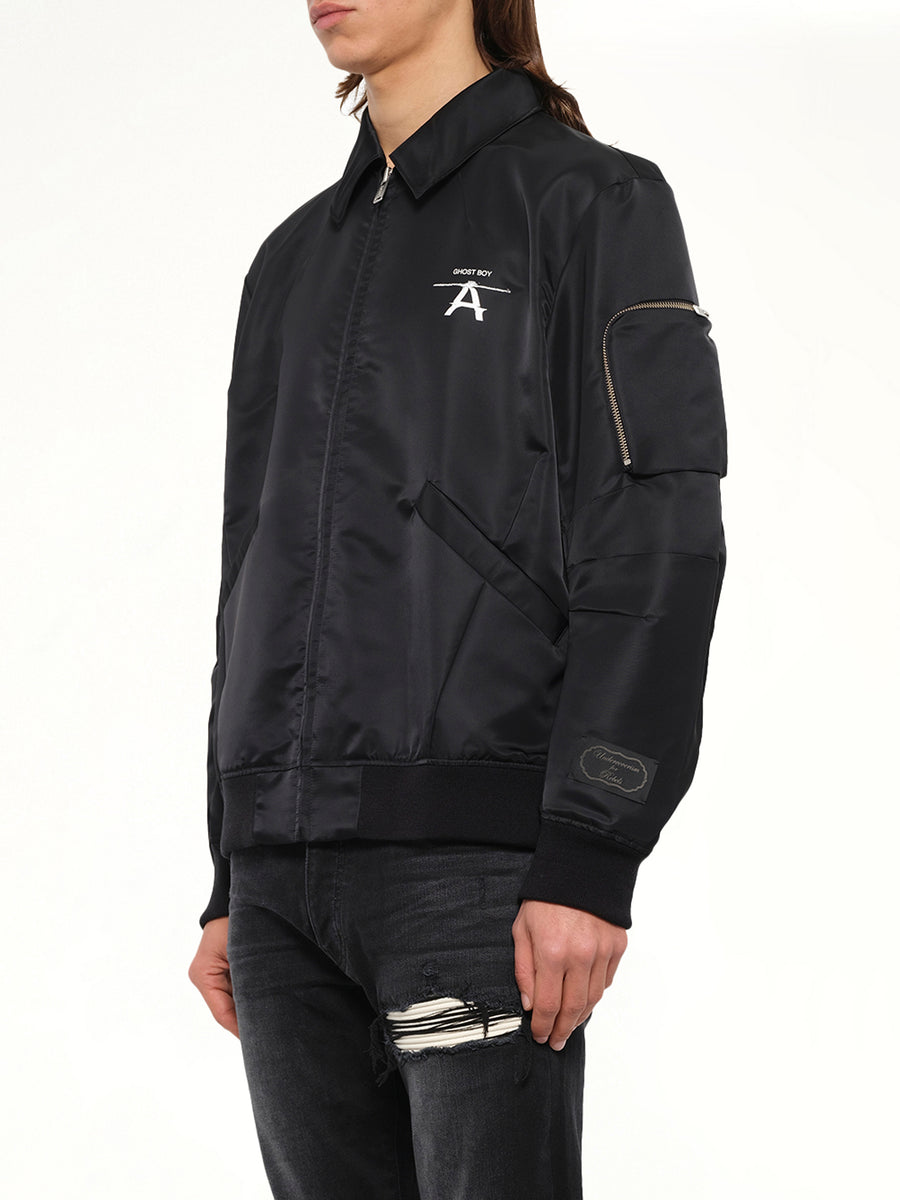 Ghost Boy Bomber Jacket in Black