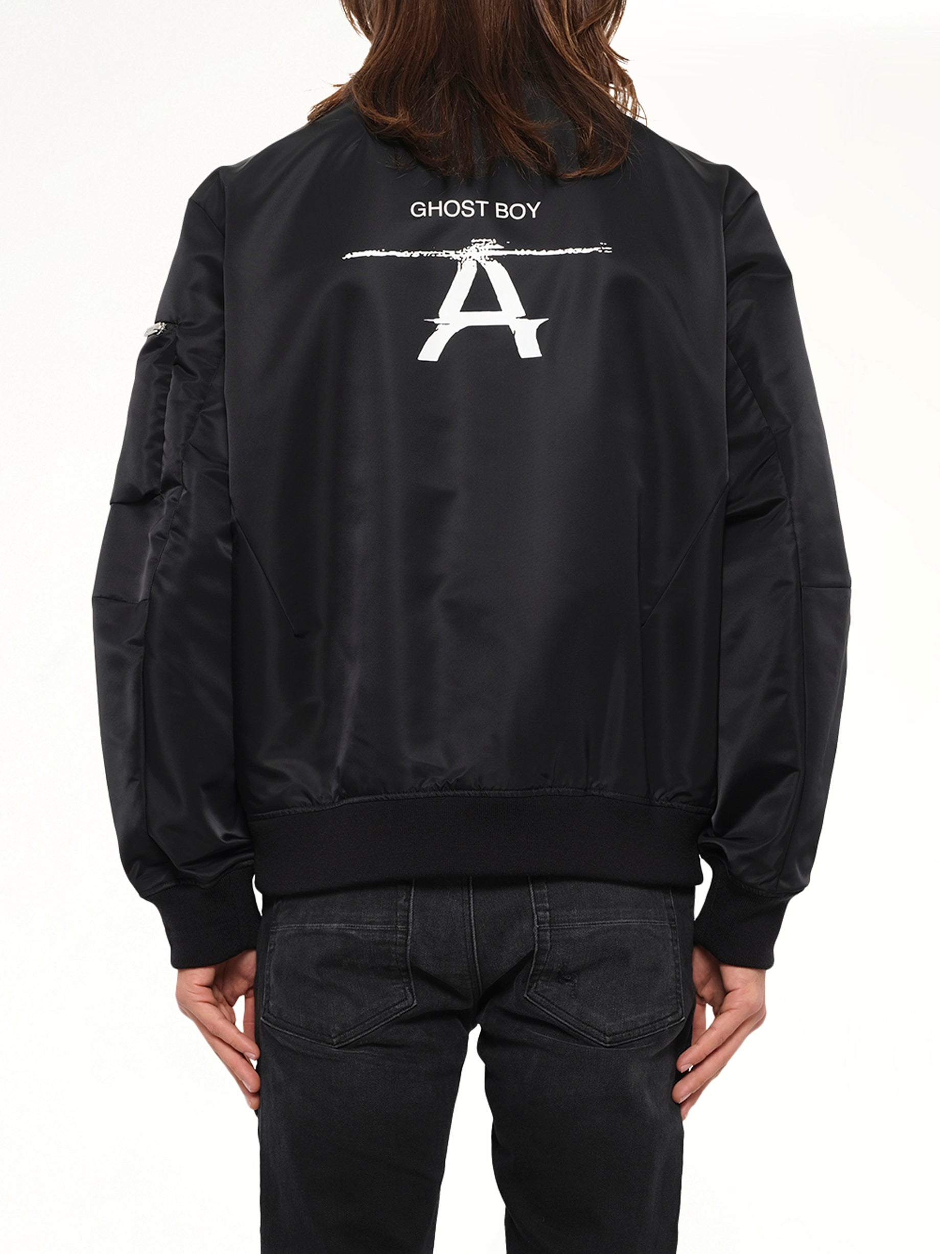 Ghost Boy Bomber Jacket in Black