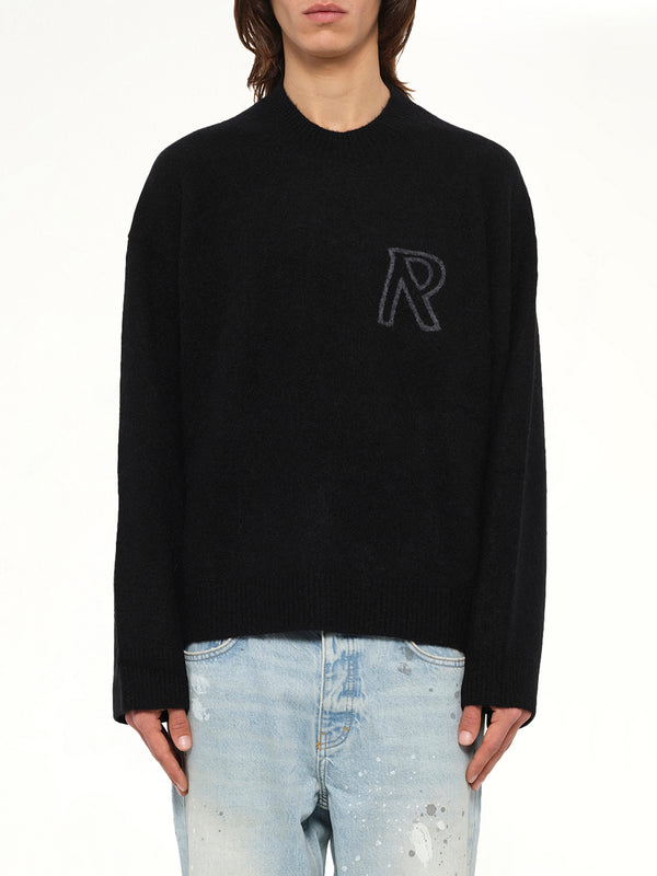 Logo Knit Sweater in Black