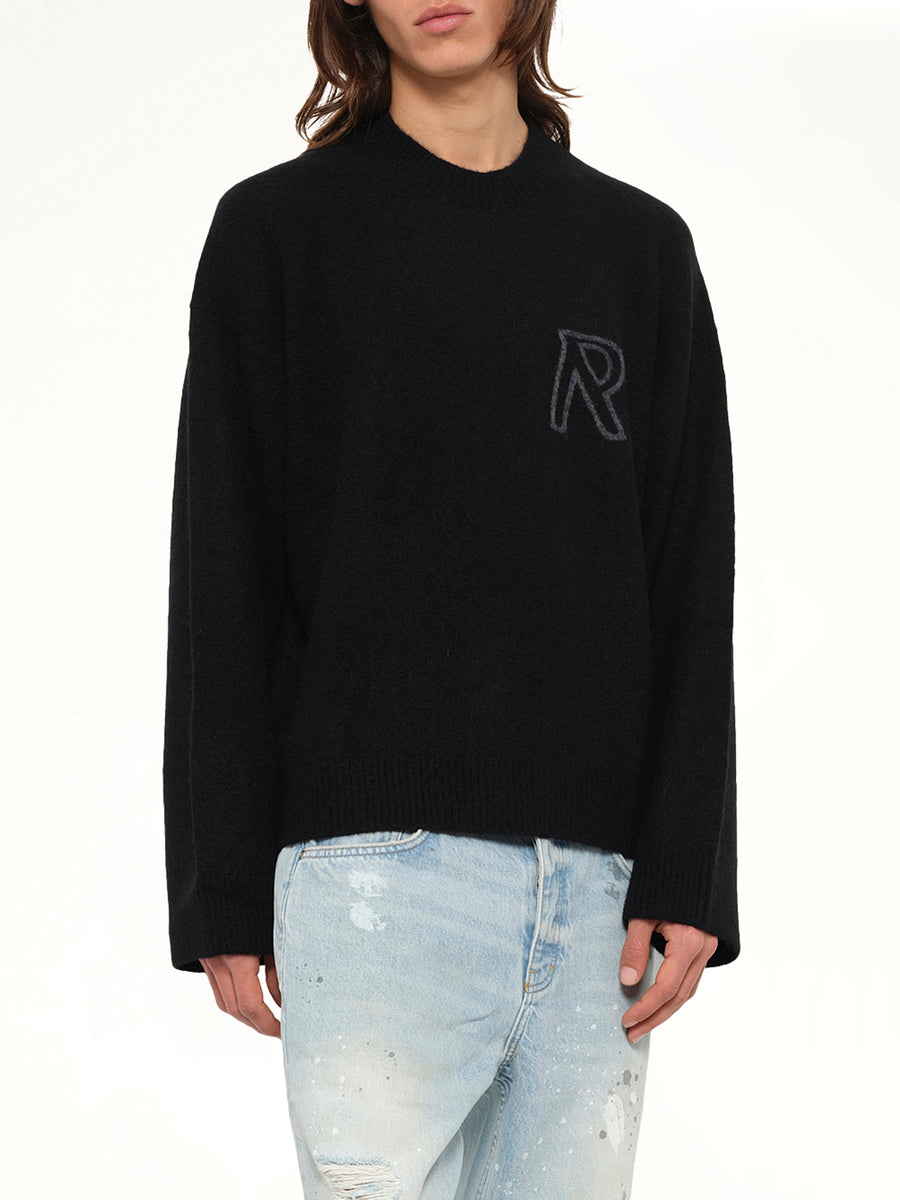 Logo Knit Sweater in Black