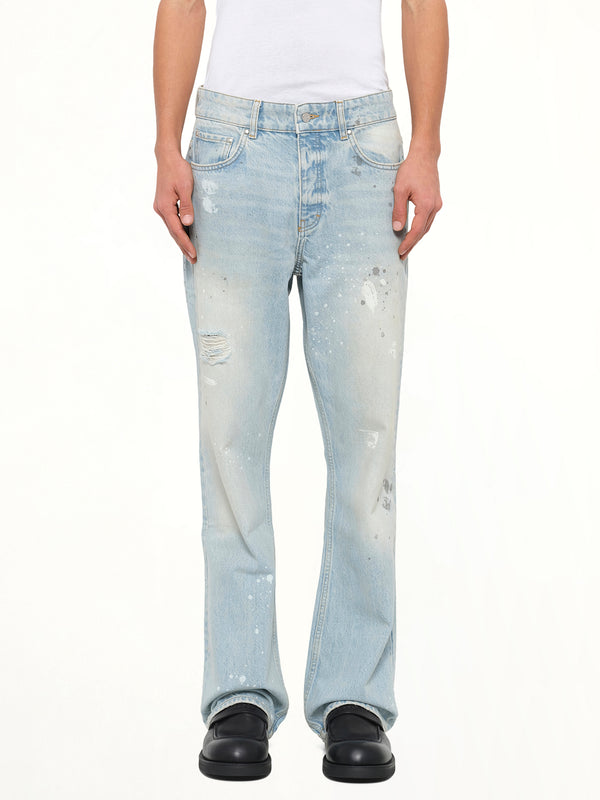 Painted Denim Jeans in Coastal Blue