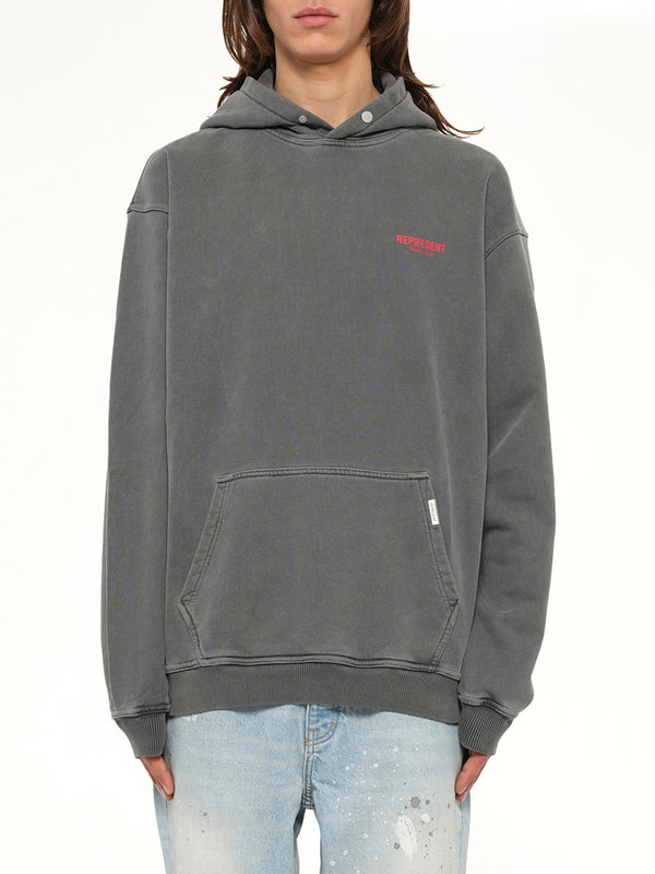 Represent Owners Club Hoodie in Washed Black