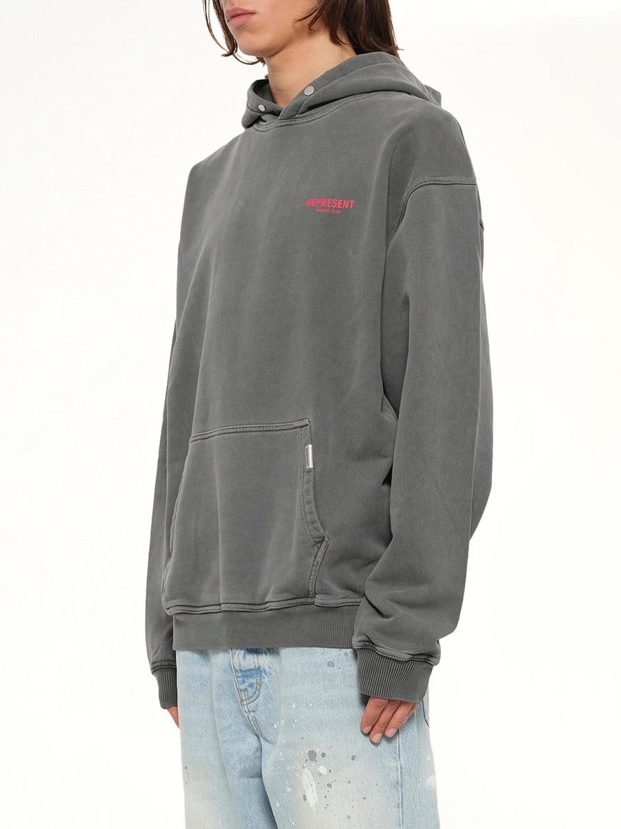 Represent Owners Club Hoodie in Washed Black