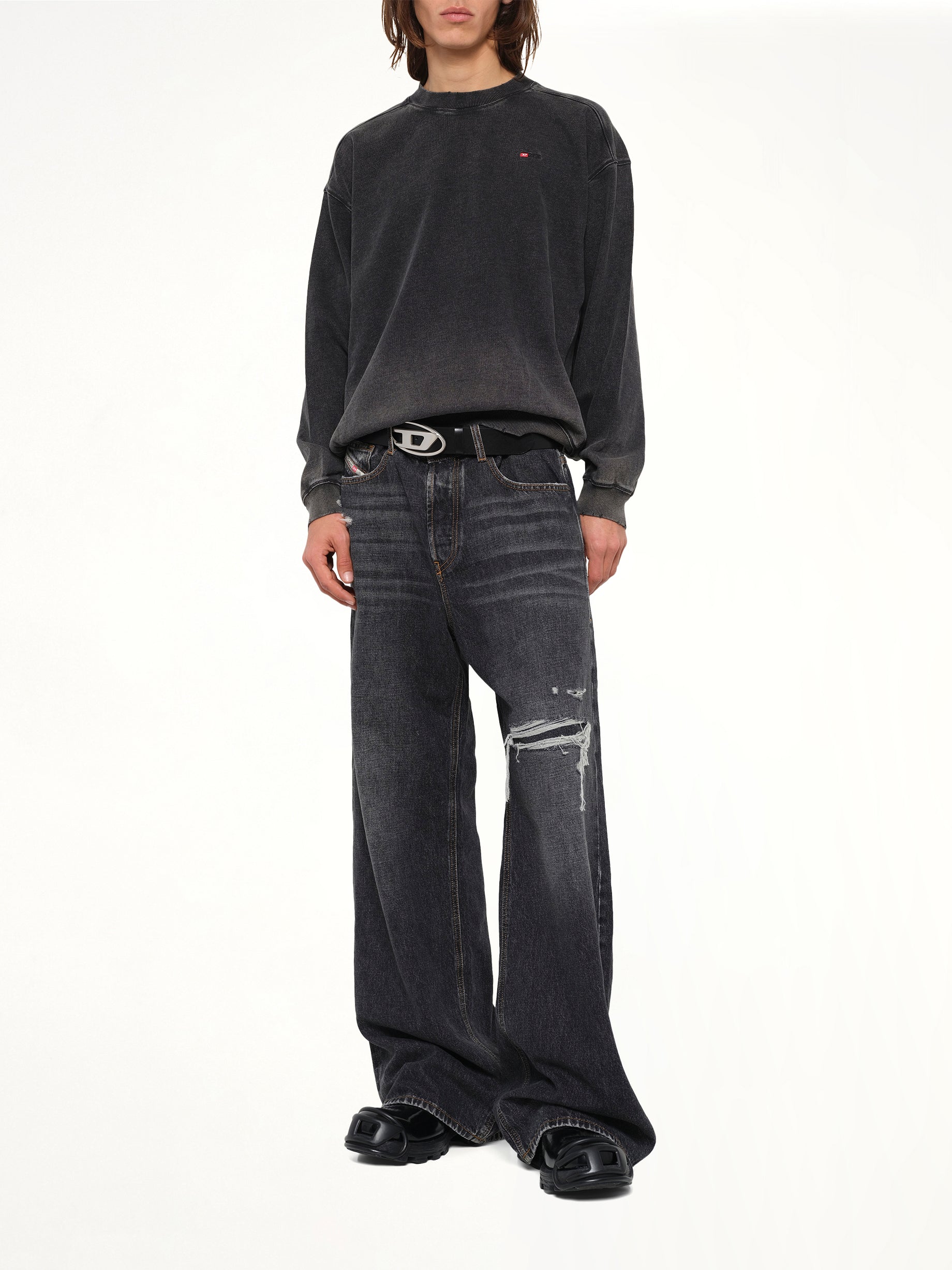 S-CROX Sweatshirt in Washed Black