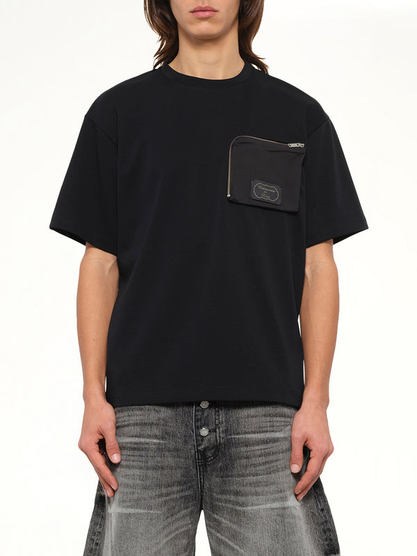 Zipped Pocket T-Shirt in Black