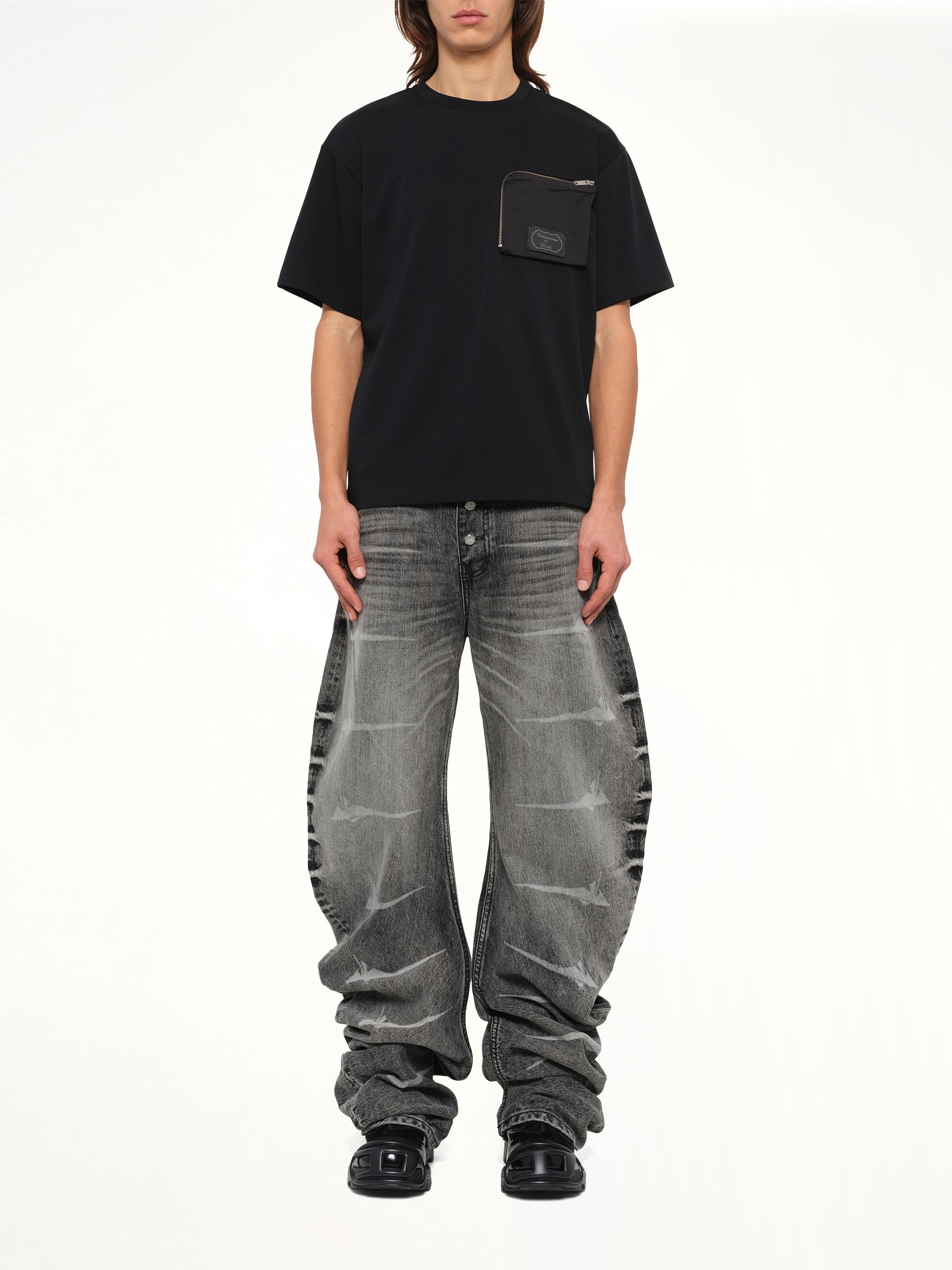 Zipped Pocket T-Shirt in Black