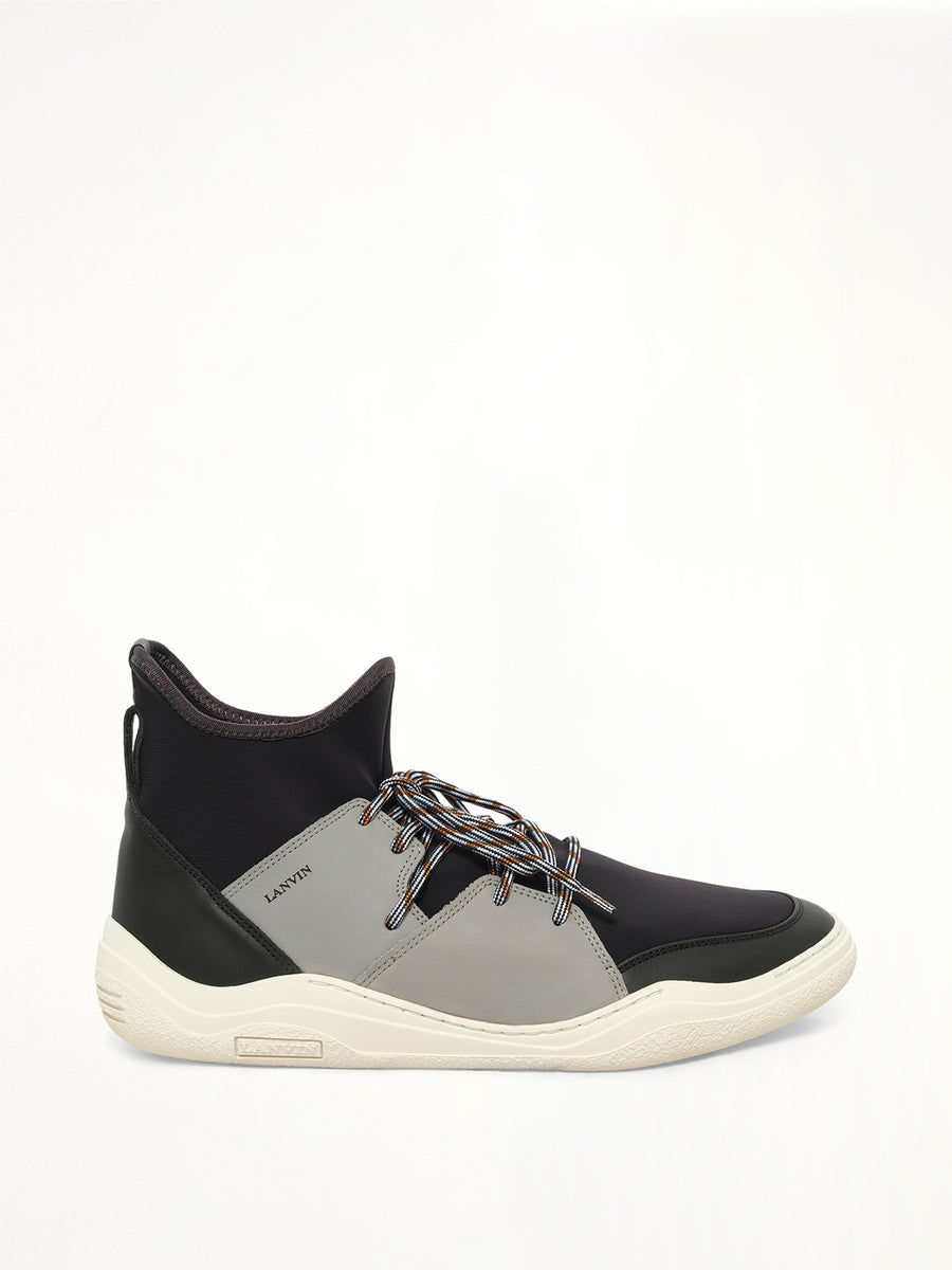 Knit Lace Up Neo Sneaker in Black