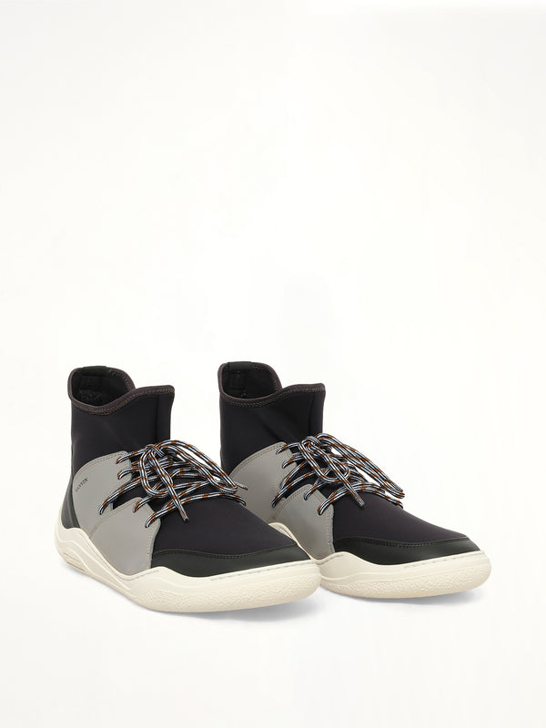 Knit Lace Up Neo Sneaker in Black