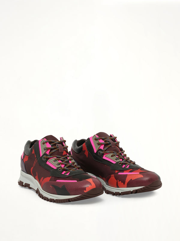 Running in Flower Print in Burgandy