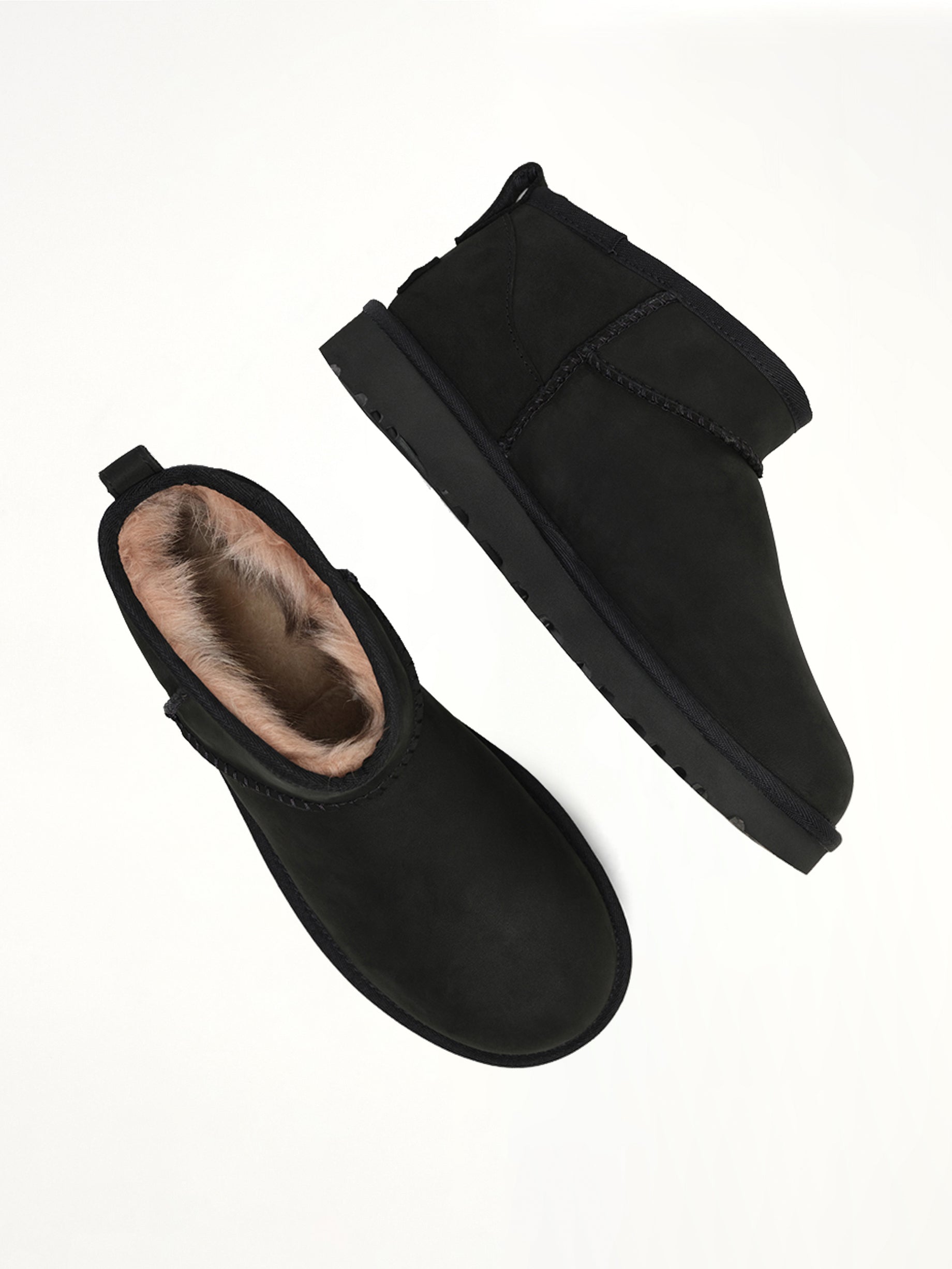 Classic Ultra Mini Nubuck Boots in Black