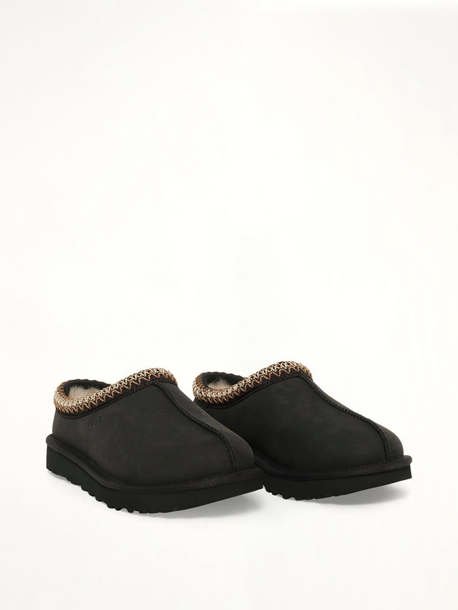 Tasman Nubuck Slipper in Black