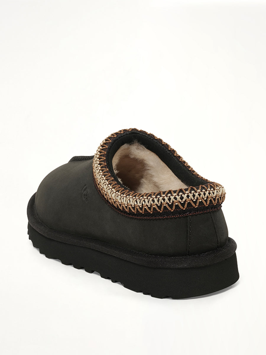 Tasman Nubuck Slipper in Black