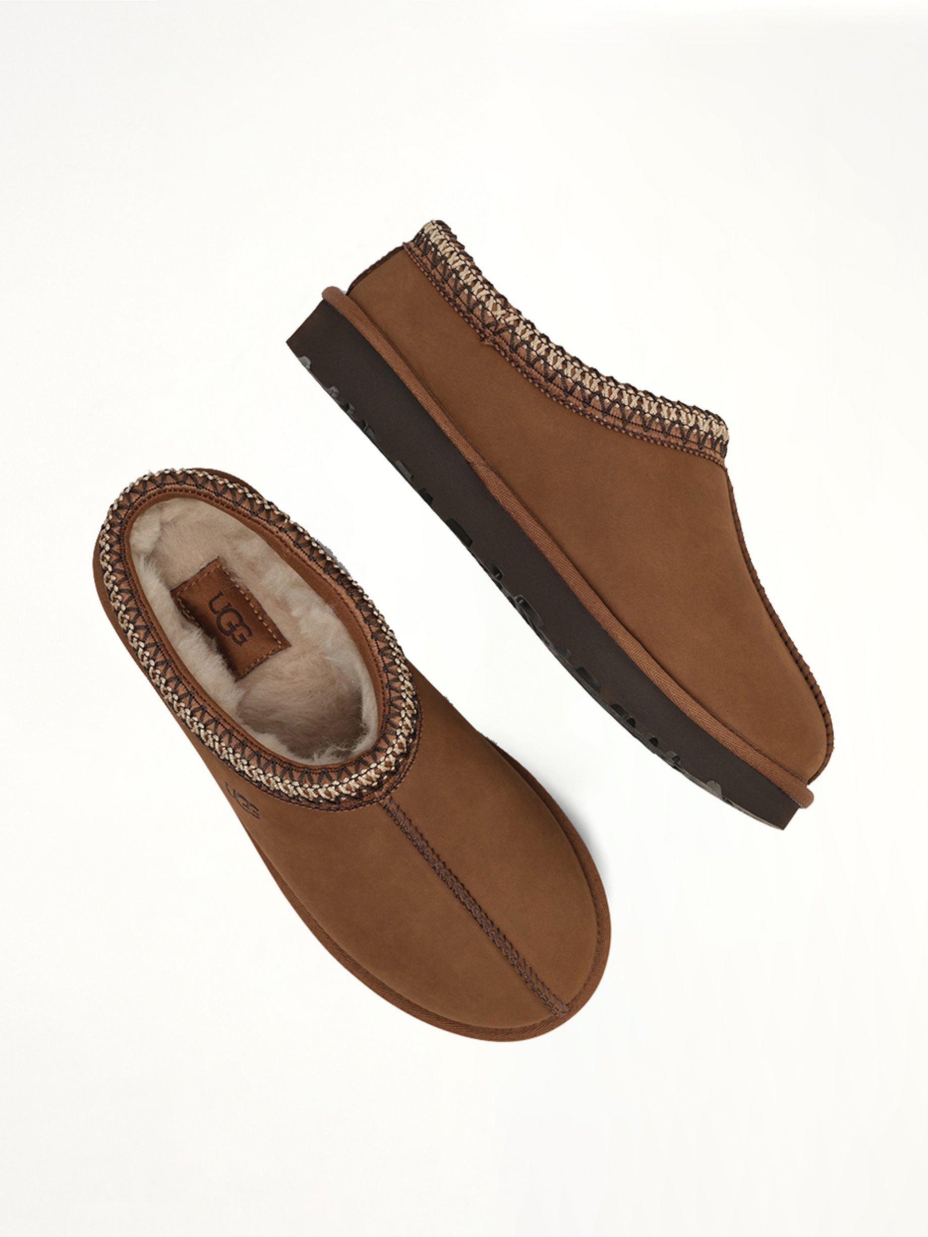 Tasman Nubuck Slipper in Dark Chestnut