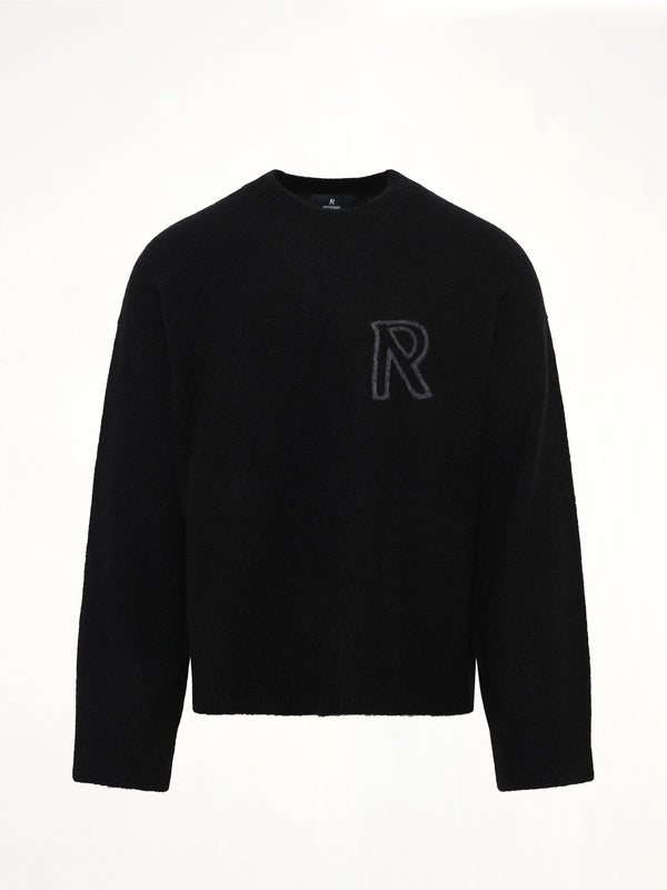 Logo Knit Sweater in Black
