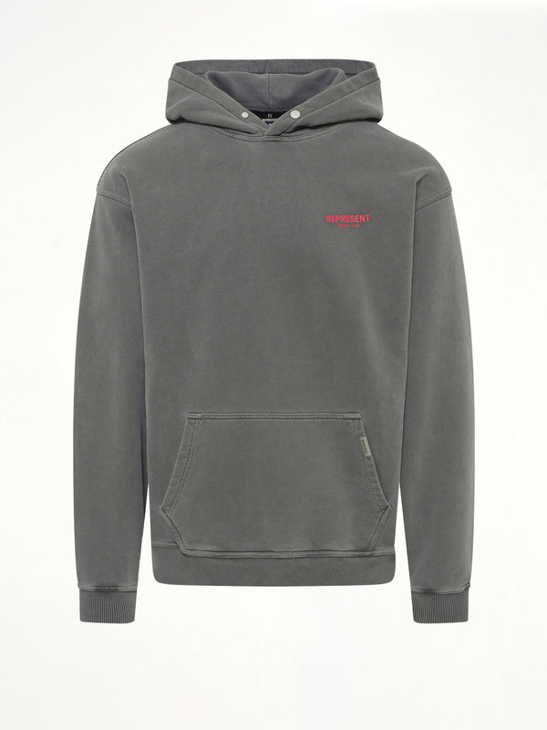Represent Owners Club Hoodie in Washed Black